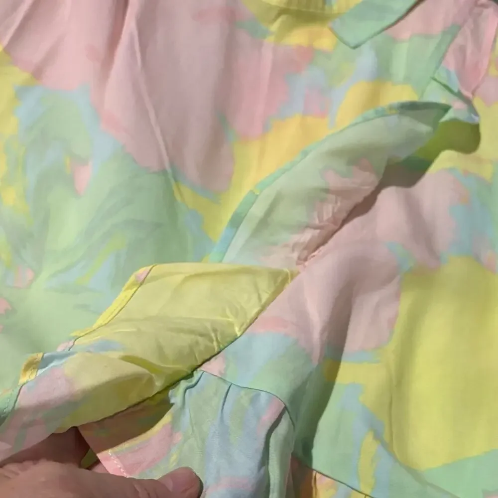 Carter’s Pastel 8 Ruffle Wrap Skirt bow waist accent high lo hemline ruffle nwt